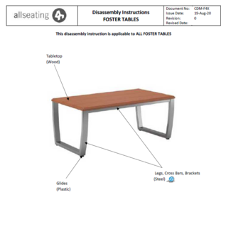 Foster Coffee Table Disassembly Instructions