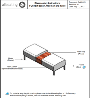 Foster Bench Double With Table Disassembly Instructions 
