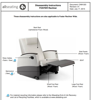 Foster Standard Recliner Disassembly Instructions