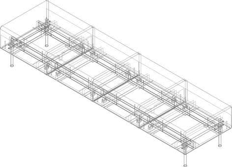 Exchange Four Seater Bench 3D CAD File