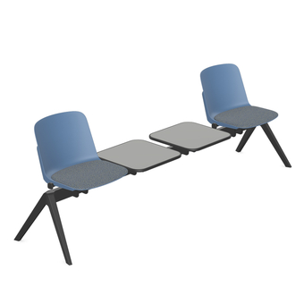 Allora 4-Positions Beam Seating in Blu, UPH Seat and Tables_COW